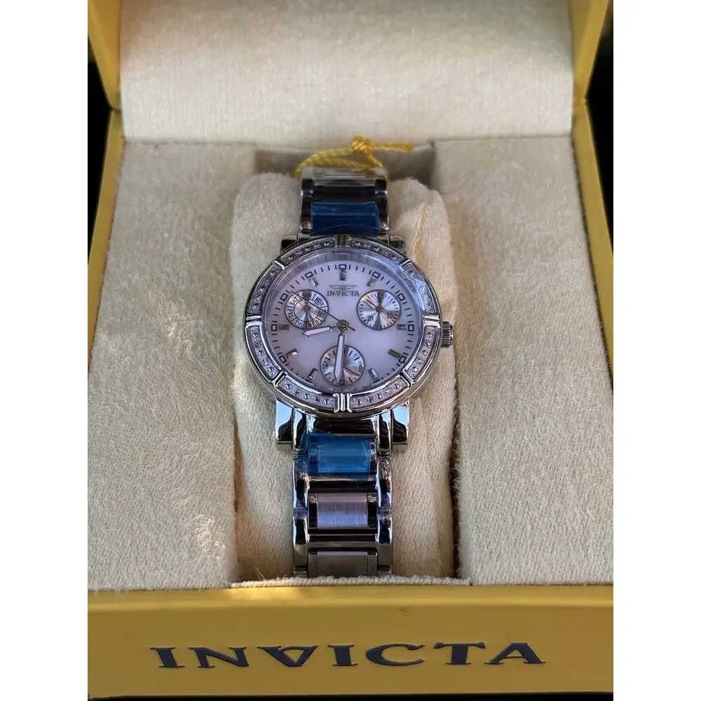Invicta 4718 Watch Diamond Chronograph Bracelet Watch Mother Of Pearl